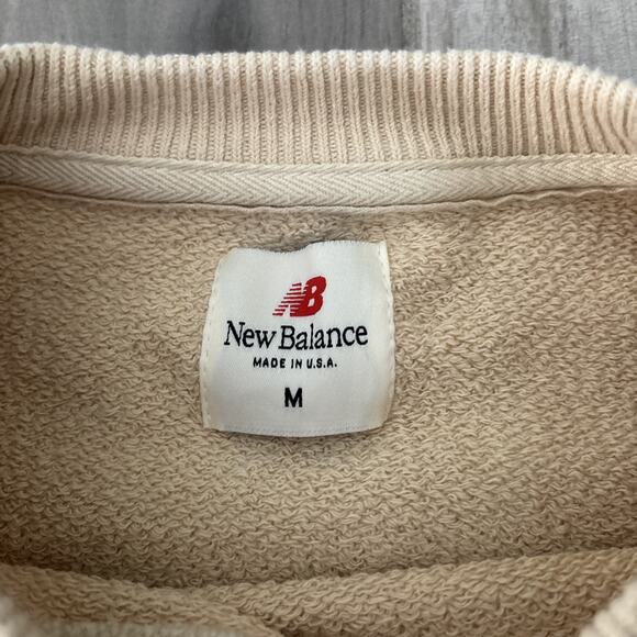 New Balance Men's Made in USA Core Crewneck Sweatshirt MT21541NBY Cream Men Sz M - Picture 4 of 9